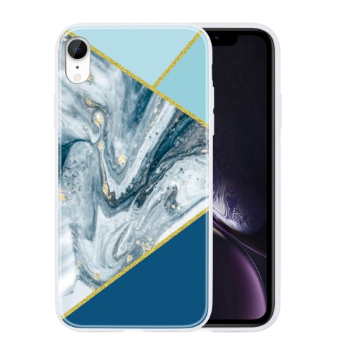 

For iPhone XR Geometric Marble Series Frosted Translucent TPU Protective Case(Rust)