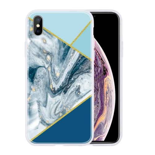 

For iPhone X / XS Geometric Marble Series Frosted Translucent TPU Protective Case(Rust)