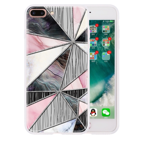 

For iPhone 7 Plus / 8 Plus Geometric Marble Series Frosted Translucent TPU Protective Case(Grey Triangle)