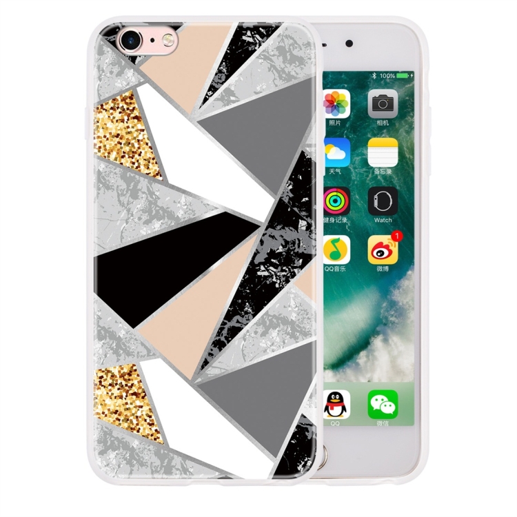 

For iPhone 6 Plus / 6s Plus Geometric Marble Series Frosted Translucent TPU Protective Case(Gold Powder)