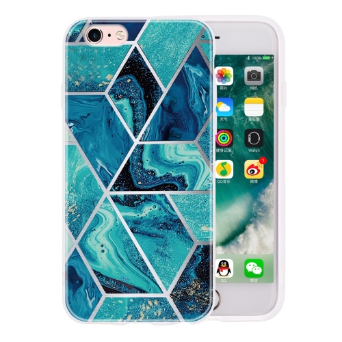 

For iPhone 6 / 6s Geometric Marble Series Frosted Translucent TPU Protective Case(Blue)