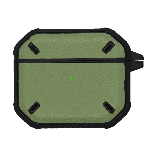 

Armor Litchi Texture Earphone Protective Case with Hook for AirPods 3(Army Green)