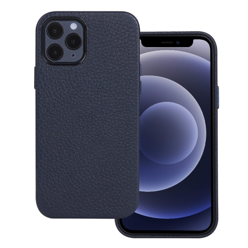

Litchi Texture Cowhide Leather Back Cover Full-wrapped Shockproof Case For iPhone 12 mini(Blue)