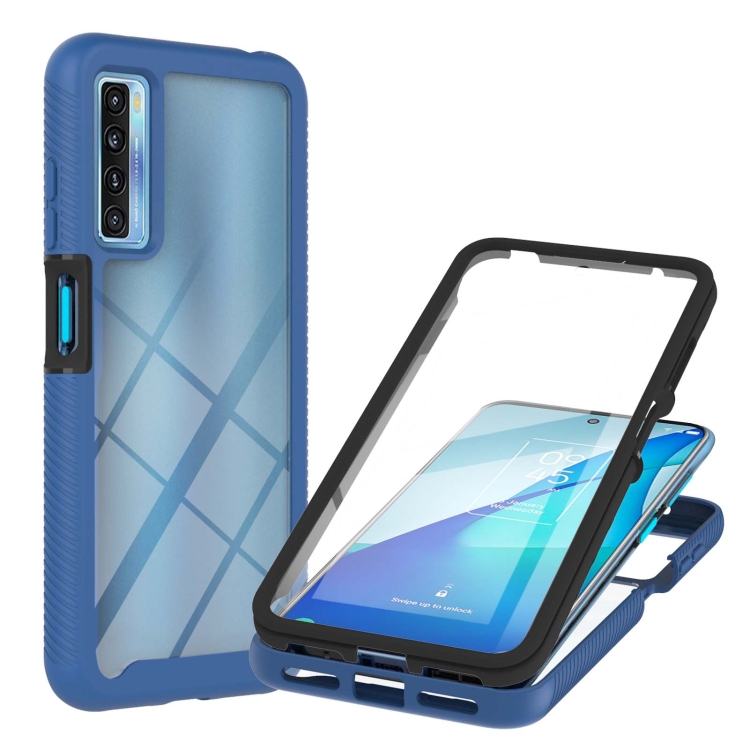 

For TCL 20S Starry Sky Solid Color Series Shockproof PC + TPU Protective Case with PET Film(Royal Blue)