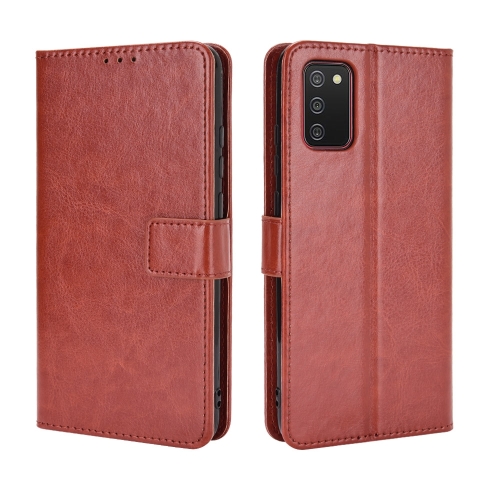 

For Samsung Galaxy A03s 166mm Crazy Horse Texture Horizontal Flip Leather Case with Holder & Card Slots & Lanyard(Brown)