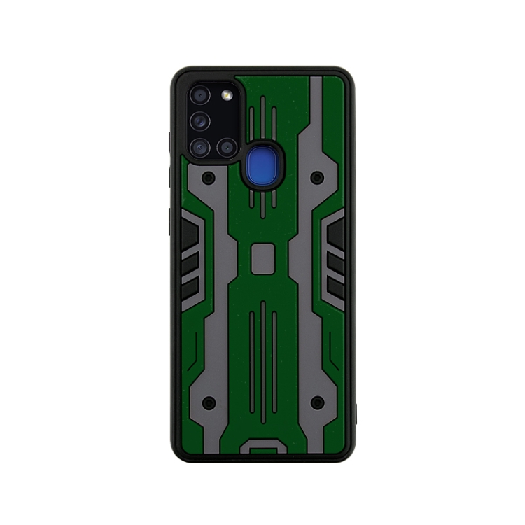 

For Samsung Galaxy A21s Armor Matte PC + TPU Shockproof Case(Dark Green)