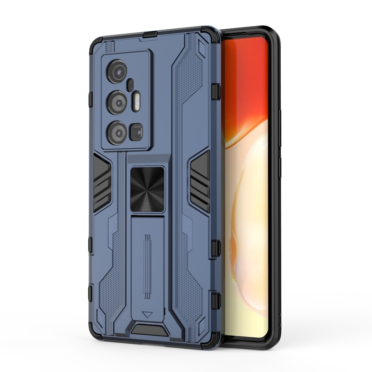 

For vivo X70 Pro+ Supersonic PC + TPU Shock-proof Protective Case with Holder(Blue)