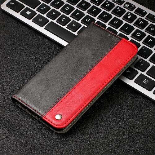 

For Samsung Galaxy A03s 166mm Business Solid Color Stitching Horizontal Flip Leather Case with Holder & Card Slots(Red)