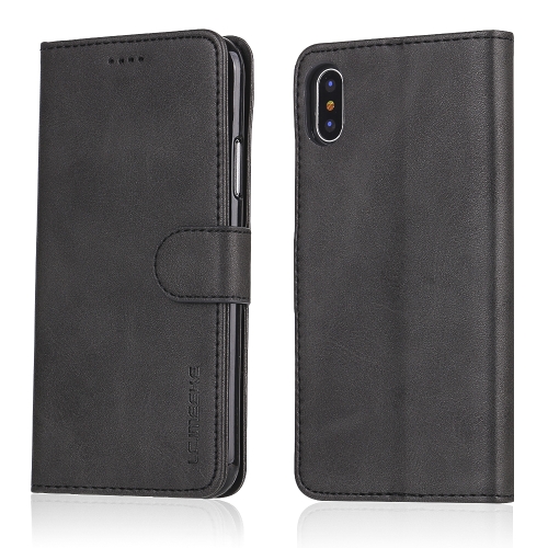 

For iPhone XR LC.IMEEKE Calf Texture Horizontal Flip Leather Case, with Holder & Card Slots & Wallet(Black)