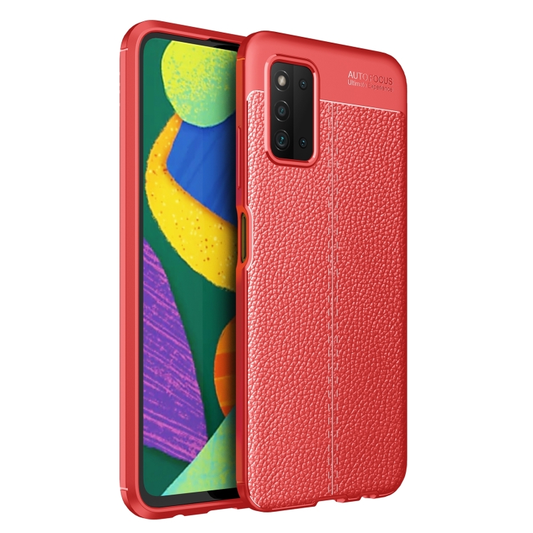 

For Samsung Galaxy A03s 166mm Litchi Texture TPU Shockproof Case(Red)