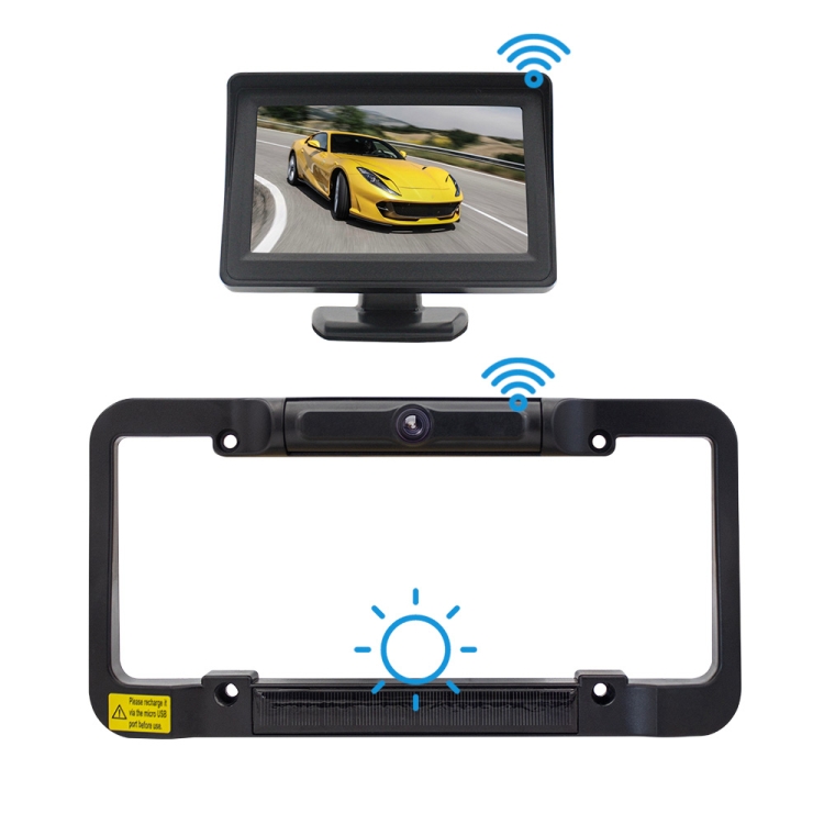

PZ620-W Car 4.3-inch Digital USA Frame Solar Wireless Reversing Image