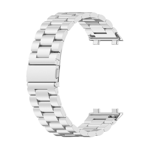 

For OPPO Watch 2 42mm Stainless Steel Three-beads Replacement Strap Watchband(Silver)