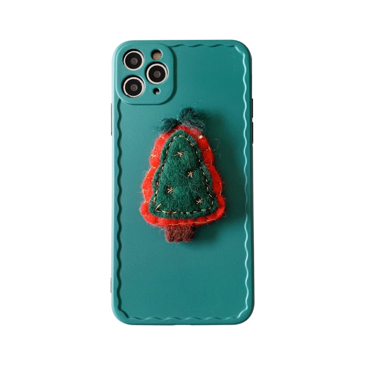 

Christmas Tree Wave Shockproof TPU Protective Case For iPhone 13 Pro(Green)