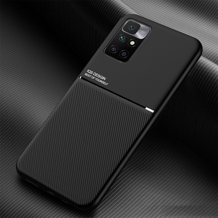 

For Xiaomi Redmi 10 Classic Tilt Strip Grain Magnetic Shockproof PC + TPU Case(Black)