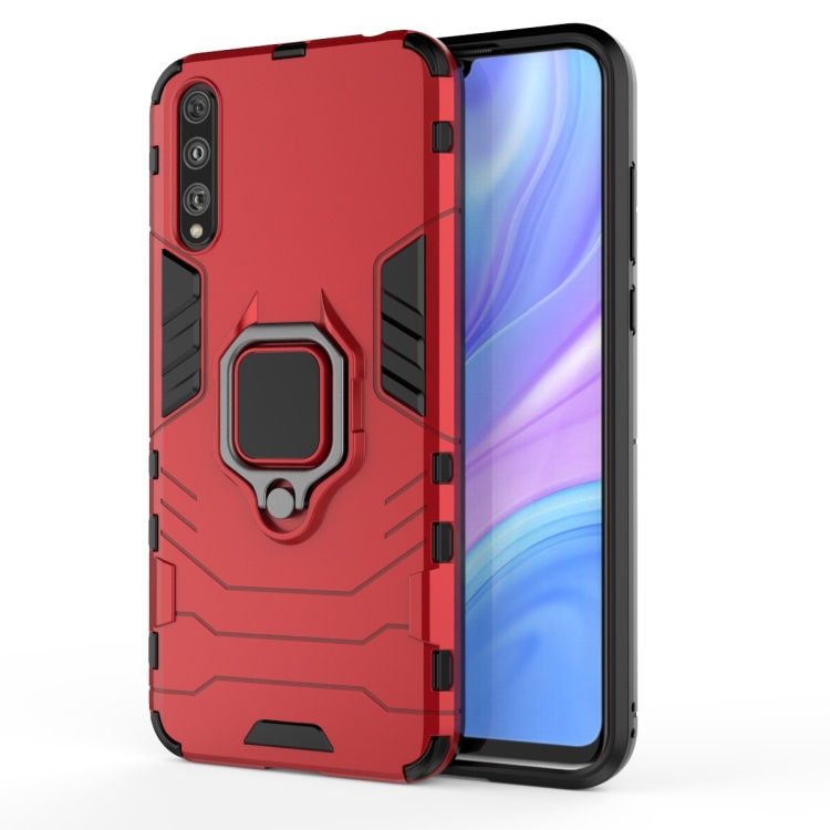 

For Huawei Enjoy 10s Shockproof PC + TPU Protective Case with Magnetic Ring Holder(Red)