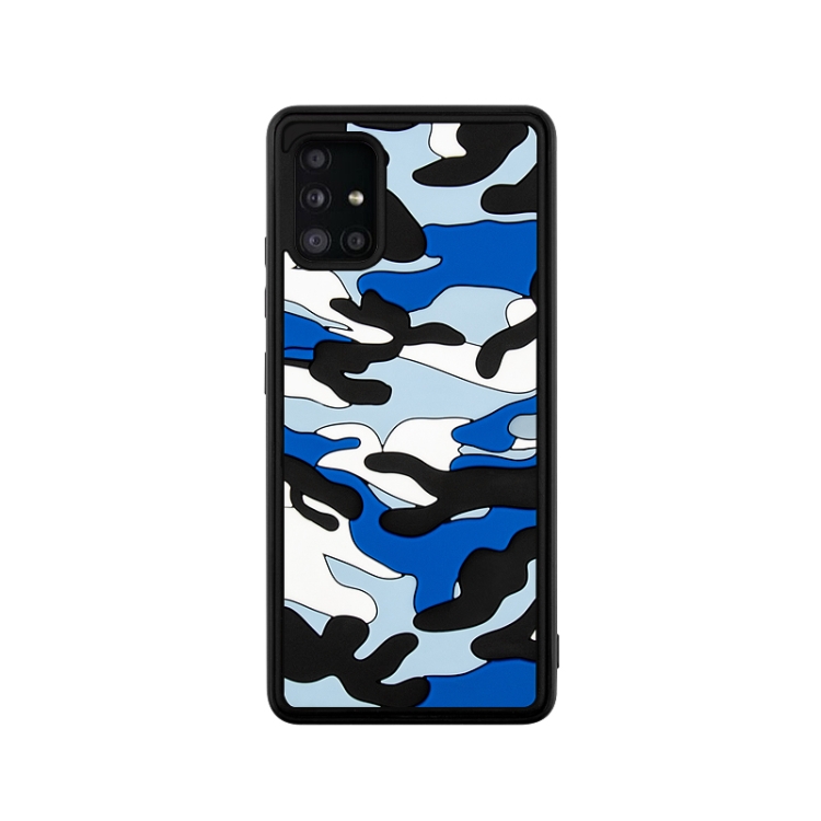 

For Samsung Galaxy A51 5G Camouflage Clouds Embossed Skin Feel Silicone Shockproof Case(Blue)