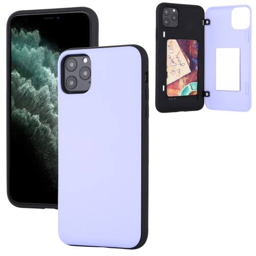 

For iPhone 11 Pro GOOSPERY MAGNETIC DOOR BUMPER Magnetic Catche Shockproof Soft TPU + PC Case With Card Slot(Purple)