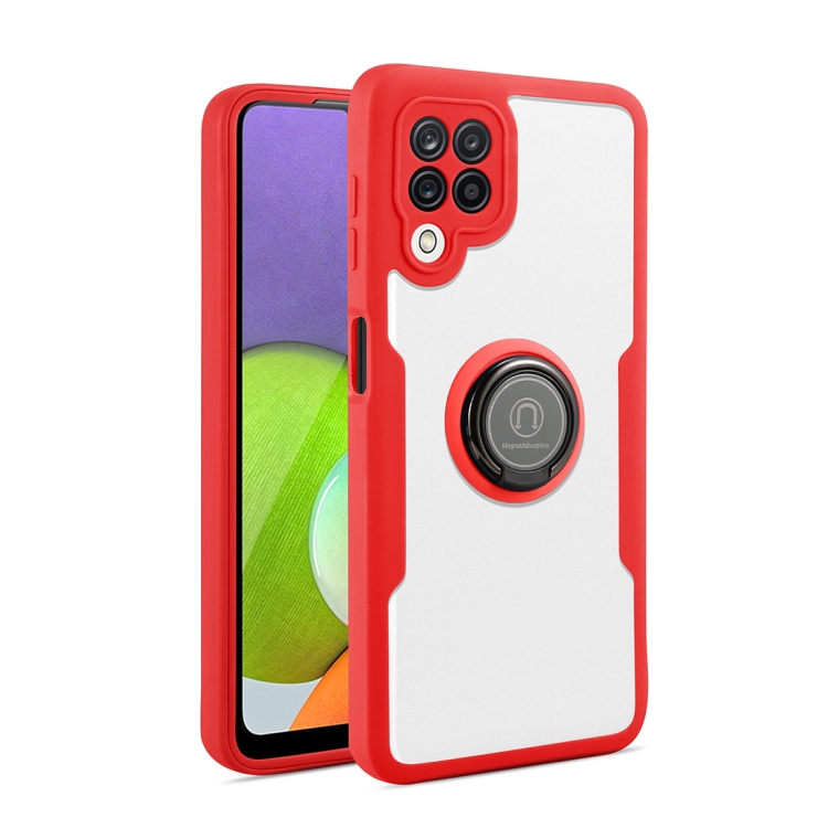 

For Samsung Galaxy A22 5G 360 All-inclusive Dual-sided Magnetic Case with Ring Holder(Red)