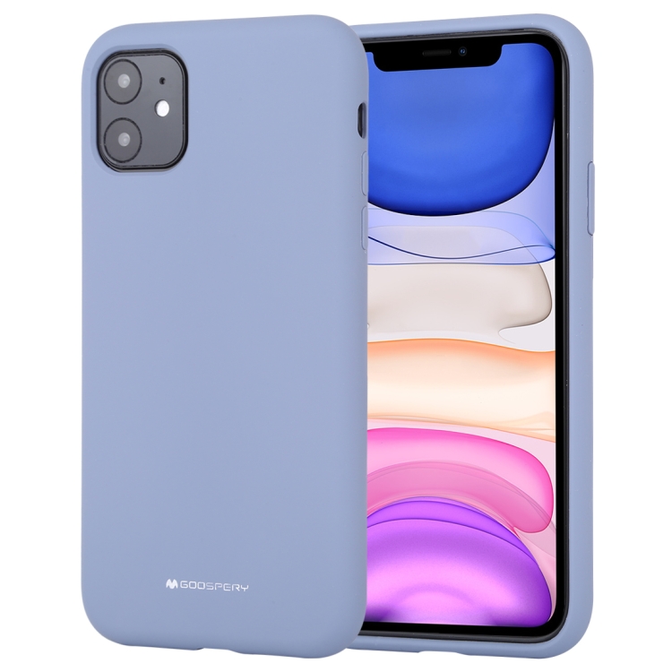 

For iPhone 11 GOOSPERY SILICONE Solid Color Soft Liquid Silicone Shockproof Soft TPU Case(Lavender Grey)
