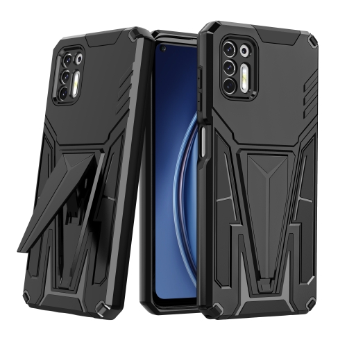 

For Motorola Moto G Stylus 2021 Super V Armor PC + TPU Shockproof Case with Invisible Holder(Black)