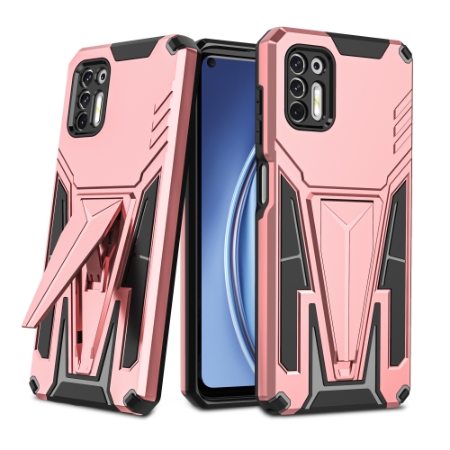 

For Motorola Moto G Stylus 2021 Super V Armor PC + TPU Shockproof Case with Invisible Holder(Rose Gold)