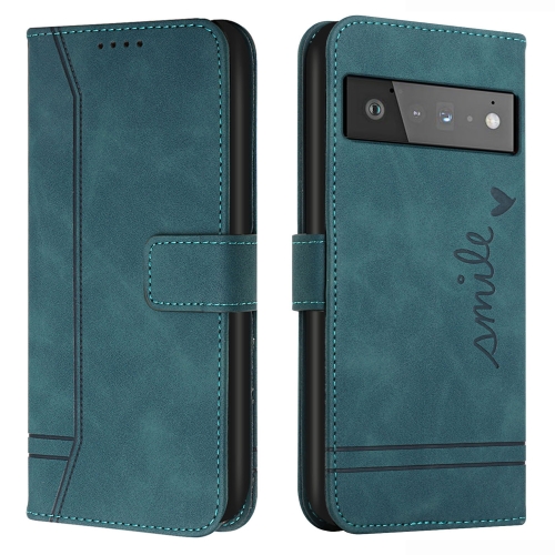 

For Google Pixel 6 Retro Skin Feel Horizontal Flip Soft TPU + PU Leather Case(Dark Green)