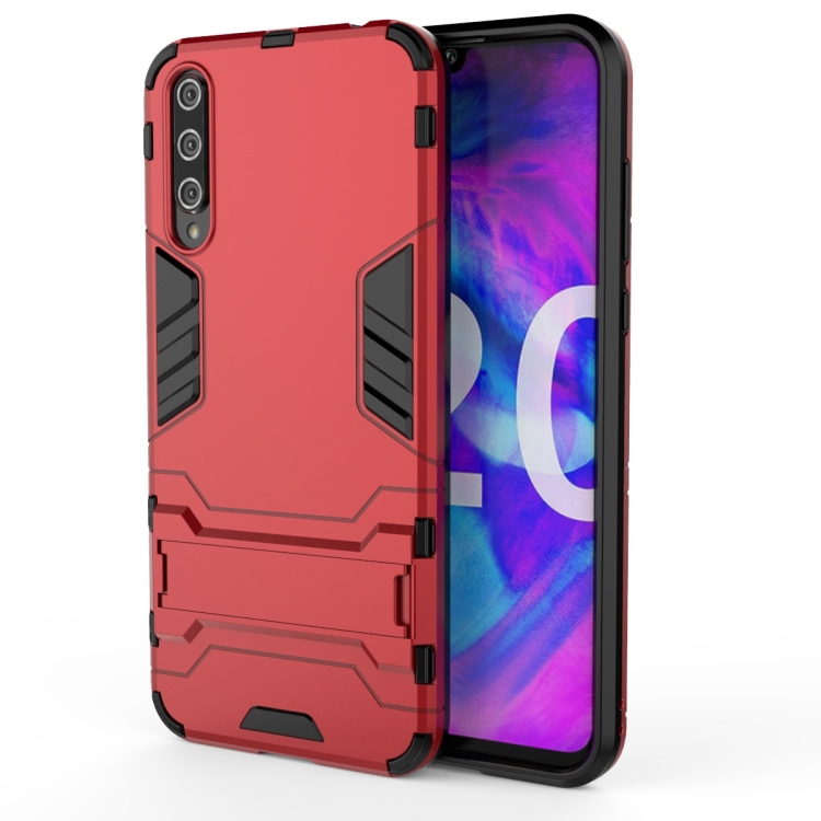 

For Huawei Honor 20 Lite Shockproof PC + TPU Protective Case with Invisible Holder(Red)