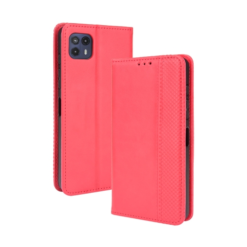 

For Motorola Moto G50 5G Magnetic Buckle Retro Crazy Horse Texture Horizontal Flip Leather Case with Holder & Card Slots & Photo Frame(Red)