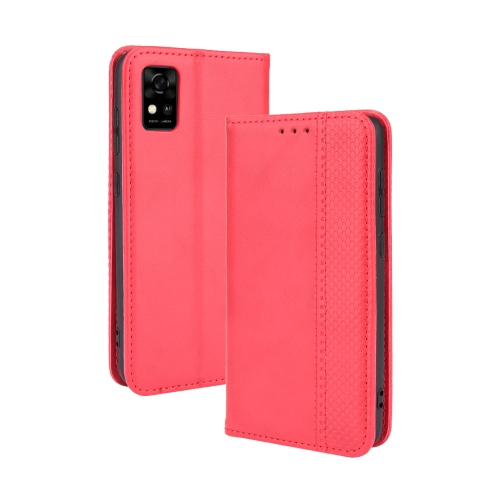 

For ZTE Blade A31 Magnetic Buckle Retro Crazy Horse Texture Horizontal Flip Leather Case with Holder & Card Slots & Photo Frame(Red)