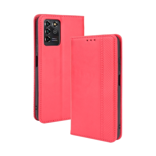

For ZTE Blade V30 Vita / V2022 Magnetic Buckle Retro Crazy Horse Texture Horizontal Flip Leather Case with Holder & Card Slots & Photo Frame(Red)