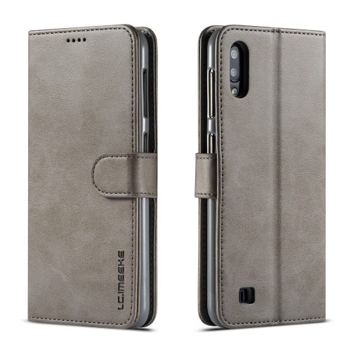 

For Galaxy A10 / M10 LC.IMEEKE Calf Texture Horizontal Flip Leather Case, with Holder & Card Slots & Wallet(Grey)