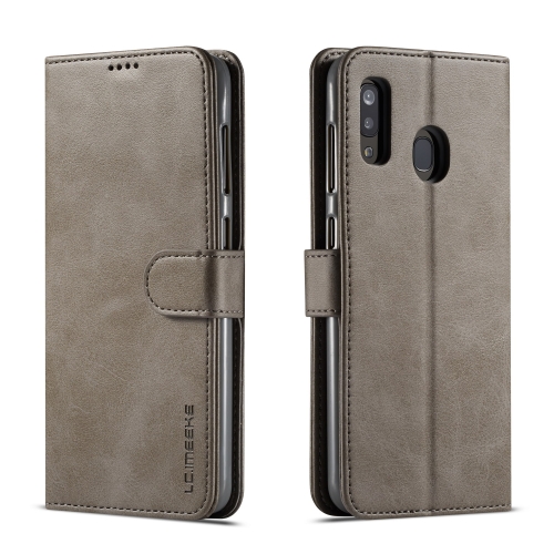 

For Galaxy A20e LC.IMEEKE Calf Texture Horizontal Flip Leather Case, with Holder & Card Slots & Wallet(Grey)