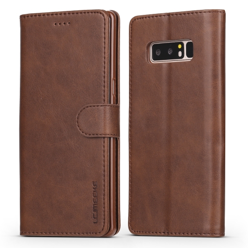 

For Galaxy Note 8 LC.IMEEKE Calf Texture Horizontal Flip Leather Case, with Holder & Card Slots & Wallet(Brown)