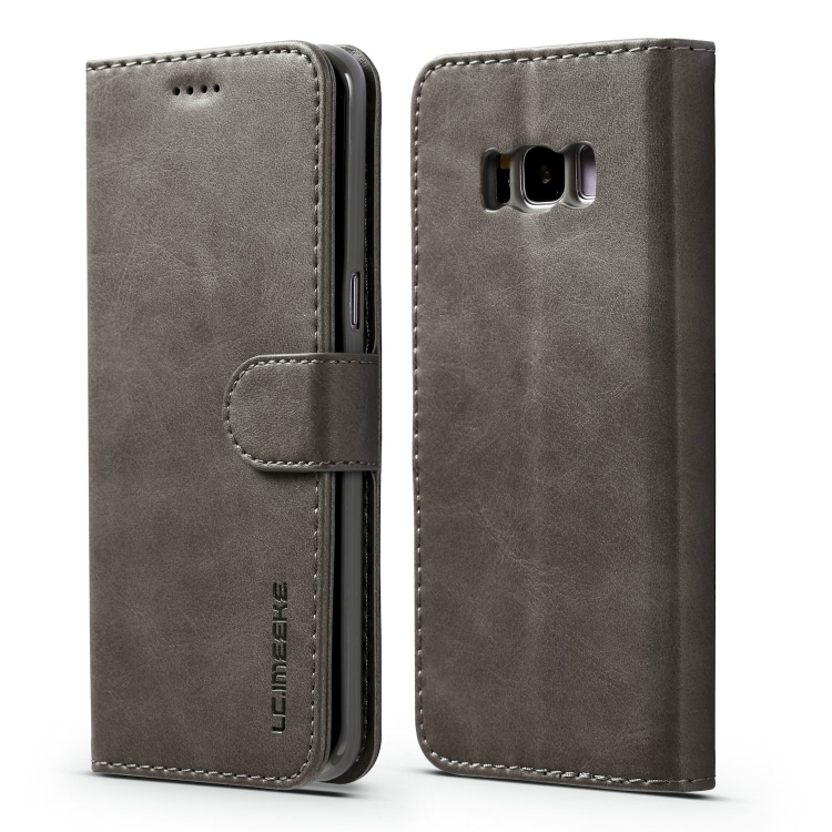 

For Galaxy S8 LC.IMEEKE Calf Texture Horizontal Flip Leather Case, with Holder & Card Slots & Wallet(Grey)