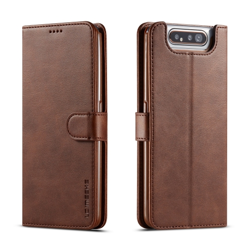 

For Galaxy A80 / A90 LC.IMEEKE Calf Texture Horizontal Flip Leather Case, with Holder & Card Slots & Wallet(Brown)