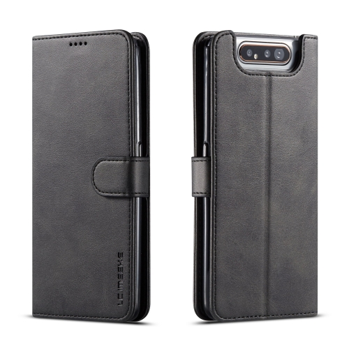 

For Galaxy A80 / A90 LC.IMEEKE Calf Texture Horizontal Flip Leather Case, with Holder & Card Slots & Wallet(Black)
