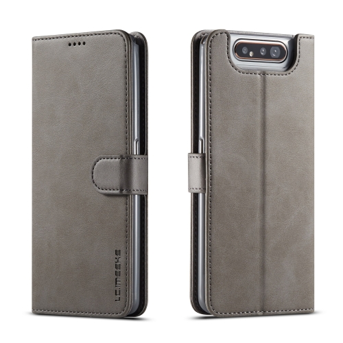 

For Galaxy A80 / A90 LC.IMEEKE Calf Texture Horizontal Flip Leather Case, with Holder & Card Slots & Wallet(Grey)