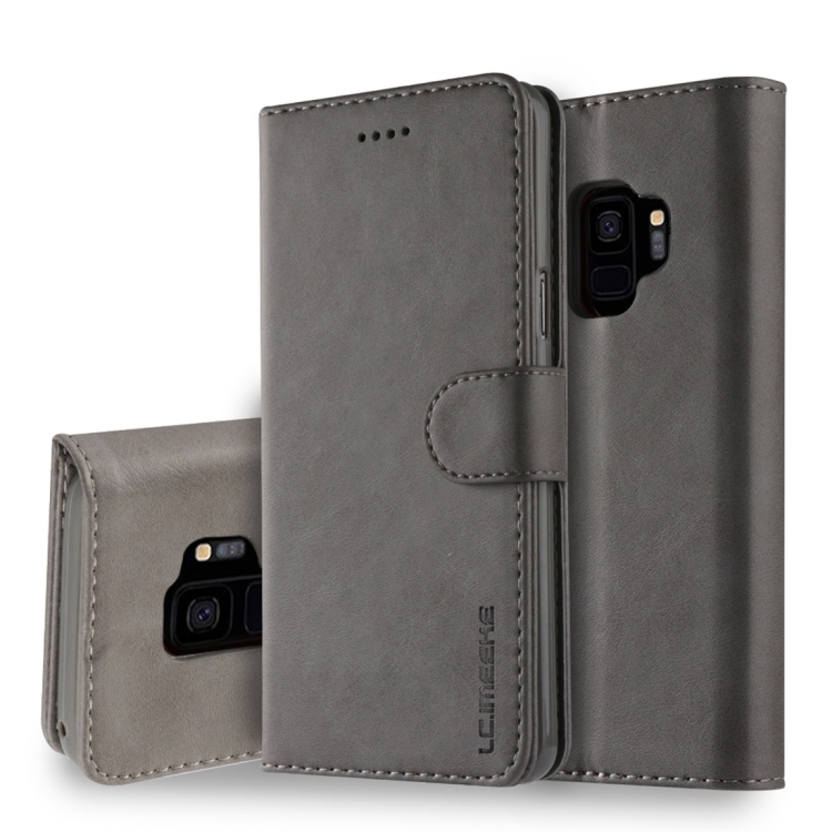 

For Galaxy S9 LC.IMEEKE Calf Texture Horizontal Flip Leather Case, with Holder & Card Slots & Wallet(Grey)