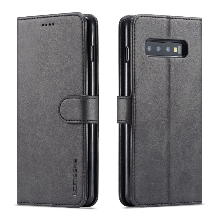 

For Galaxy S10 Plus LC.IMEEKE Calf Texture Horizontal Flip Leather Case, with Holder & Card Slots & Wallet(Black)
