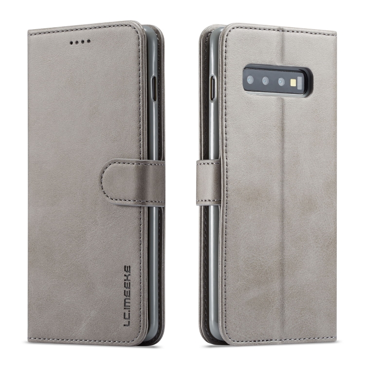 

For Galaxy S10 Plus LC.IMEEKE Calf Texture Horizontal Flip Leather Case, with Holder & Card Slots & Wallet(Grey)