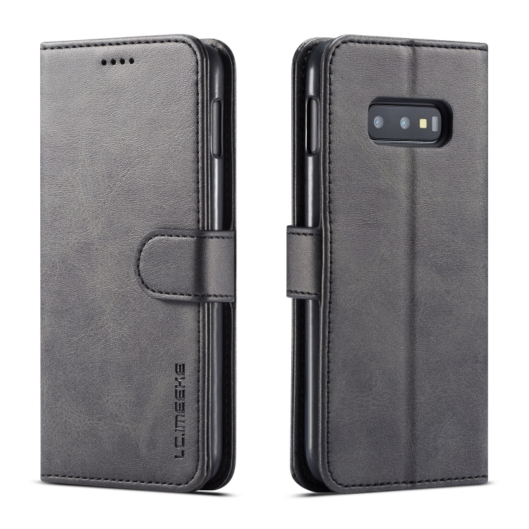 

For Galaxy S10e LC.IMEEKE Calf Texture Horizontal Flip Leather Case, with Holder & Card Slots & Wallet(Black)