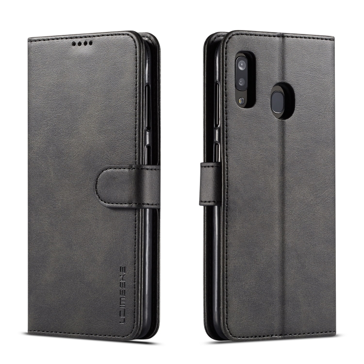 

For Galaxy A40 LC.IMEEKE Calf Texture Horizontal Flip Leather Case, with Holder & Card Slots & Wallet(Black)