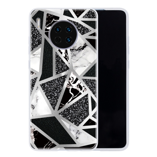 

For Huawei Mate 30 Geometric Marble Series Frosted Translucent TPU Protective Case(Black White Grey)