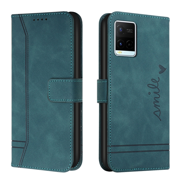 

For vivo Y21 Retro Skin Feel Horizontal Flip Soft TPU + PU Leather Case(Dark Green)