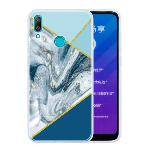 

For Huawei Y7 (2019) Geometric Marble Series Frosted Translucent TPU Protective Case(Rust)