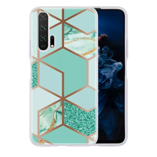 

For Huawei Honor 20 Pro Geometric Marble Series Frosted Translucent TPU Protective Case(Green)