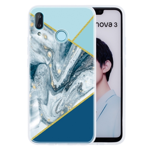 

For Huawei nova 3i Geometric Marble Series Frosted Translucent TPU Protective Case(Rust)