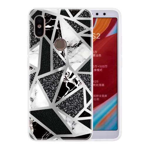 

For Xiaomi Redmi S2 Geometric Marble Series Frosted Translucent TPU Protective Case(Black White Grey)