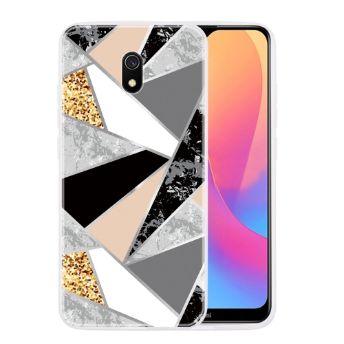 

For Xiaomi Redmi 8A Geometric Marble Series Frosted Translucent TPU Protective Case(Gold Powder)