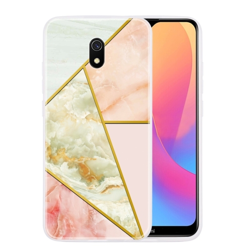 

For Xiaomi Redmi 8A Geometric Marble Series Frosted Translucent TPU Protective Case(Jade)